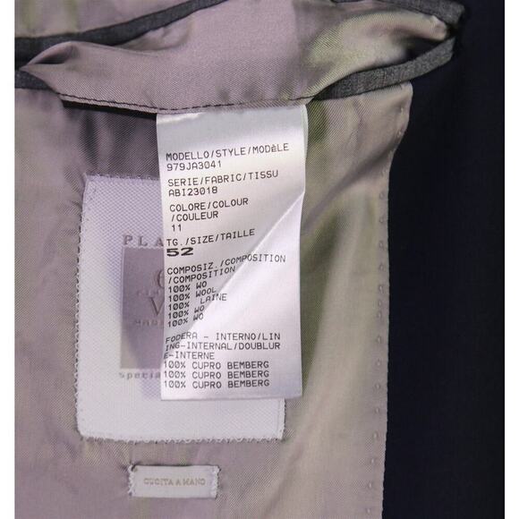 Eleventy Platinum Special Collection Solid Navy Blue Wool Blazer Jacket 42R - Picture 10 of 11